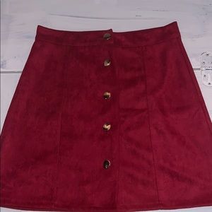 Red button-up skirt